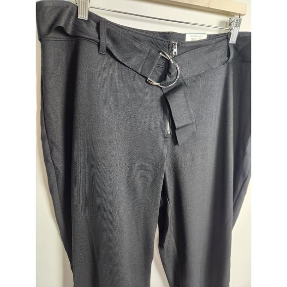 INC International Concepts Sz. 20W Black Boot Leg Split Hem Belted Pants NWT - Picture 3 of 9
